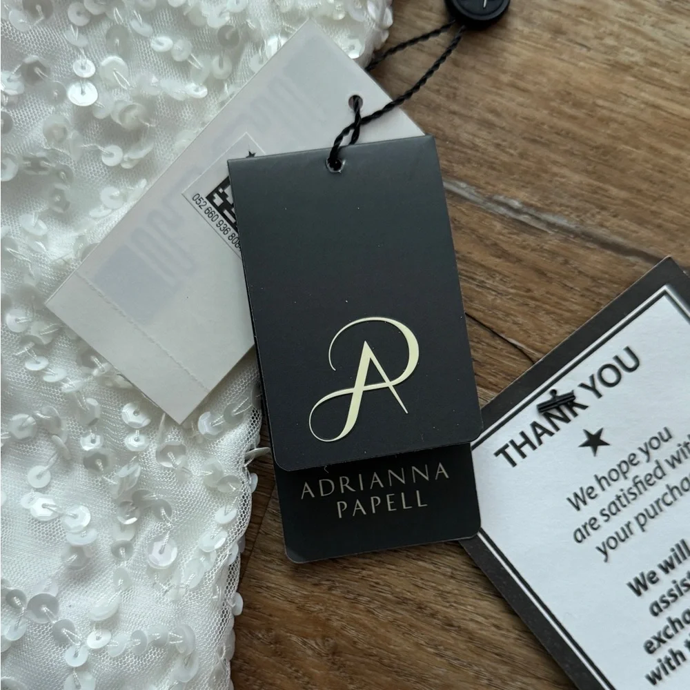 ADRIANNA PAPELL Womens Sequined Sleeveless Off Shoulder Party Top - Picture 6 of 10